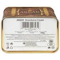 Чай чорний Akbar Strawberry Cream листовий з полуницею та пелюстками троянди 250 г - мініатюра 2