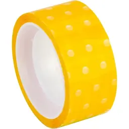 Скотч Optima декоративний 18 мм x 10 м, Dots жовтий (O45373)