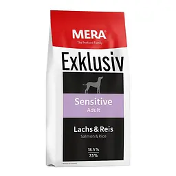 Сухий корм для чутливих собак Mera Exclusiv sensitive Adult Lachs-Reis з лососем та рисом 15 кг