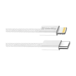 Дата кабель USB-C to Lightning 1.0m 27W grey ColorWay (CW-CBPDCL061-GR) - мініатюра 3