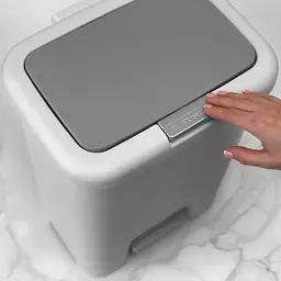Відро для сміття MBM My Home з кришкою та педаллю 18 л сіре (BIN-03 18L GRAY) - мініатюра 6