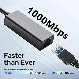 Адаптер USB type-C на 1Gb Ethernet RJ45 - мініатюра 4