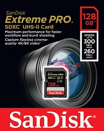 Картка пам'яті SanDisk 128 GB SDXC UHS-II U3 V90 Extreme Pro (SDSDXDK-128G-GN4IN) - мініатюра 2
