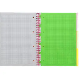 Зошит на пружині Buromax Neon А4 (210x297) 120 аркушів 3 PVC рожевий (BM.24349911-10) - мініатюра 5