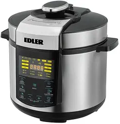 Мультиварка-скороварка Edler ED-PC2007 Black/Silver 900W сенсорне управління 5л дисплей 20 програм 20 - мініатюра 2