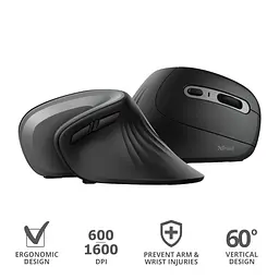 Комп'ютерна миша Trust Verro Ergonomic WL чорний teh0014019 - мініатюра 9