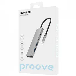Type-C-Хаб Proove Iron Link 5 in 1 (2*Type-C + 2*USB3.0 + HDMI) - мініатюра 2