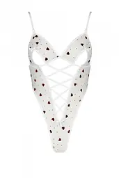 Спокусливе боді з серцем Passion Lovelia Body, L/XL, білий - мініатюра 5