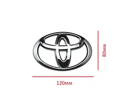 Емблема решітки задня для Toyota Хром 120х80 мм Пластик на скотчі (Завод) - мініатюра 2
