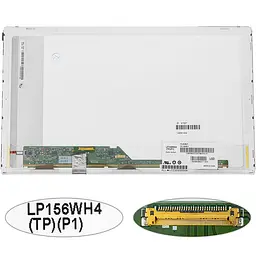 Матриця 15.6 LP156WH4-TPP1 (1366*768 30pin(eDP) LED NORMAL матова роз'єм ліворуч знизу) для ноутбука