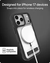 Чохол протиударний для iPhone 17 Pro Max (6.9") ZAGG Gear4 Rainier MagSafe KS Прозорий з підставкою Black аналог OtterBox - мініатюра 3