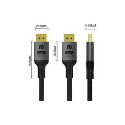 Кабель мультимедійний ColorWay DisplayPort M - DisplayPort M V2.1 16K чорний 1.5 м (CW-CBDP091-BK) - мініатюра 3