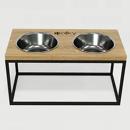 Hollky Base L — миски на підставці для середніх і великих собак (2 × 0,95 л, висота 20 см) - мініатюра 3