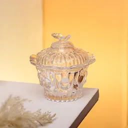 Цукерниця з кришкою Yiwu Helios з кришталевого скла 11 см HP-4-113 - мініатюра 5