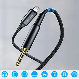 Кабель AUX Lightning - TRS Audio 3.5мм M/M 2м Choetech - мініатюра 5
