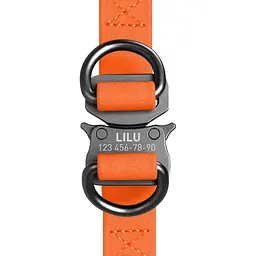 Шлея для собак водостійка Waudog Waterproof з QR-паспортом металічна пряжка-фастекс Ш 15 мм Д 40-55 см помаранчевий - мініатюра 4