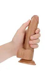 Фалоімітатор RealRock Curved Realistic Balls 7" 18 см (бежевий) - мініатюра 9