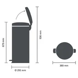 Відро для сміття Brabantia Pedal Bin сталеве 30 л (114380) - мініатюра 3