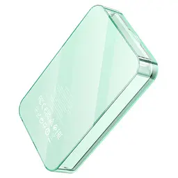 Акумулятор зовнішній магнітний Hoco Q14A Ice Crystal 10000 mAh PD20W magnetic fast charging blue - мініатюра 2