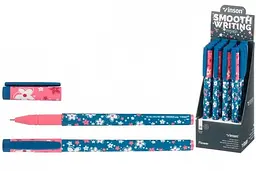 Ручка Flower А18 Vinson Fashion 0,7мм, кулькова синя (6948910001189)