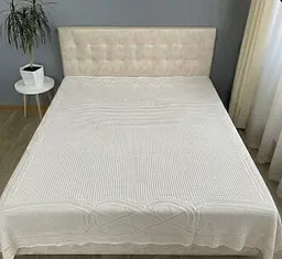 Натуральне муслінове простирадло 200x230 см - дихаюча м'яка бавовняна простинь молочний