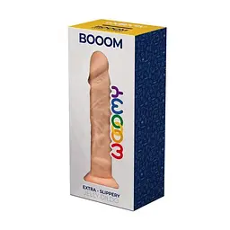 Фалоімітатор Wooomy Booom, з присоскою, сумісний з трусиками для страпону, 19,3 х4, 3 см - мініатюра 2