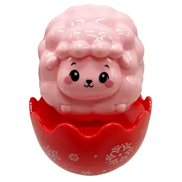 Дитяча неваляшка "Овечка" Bambi 657-55(Pink) 7,5 см, брязкальце