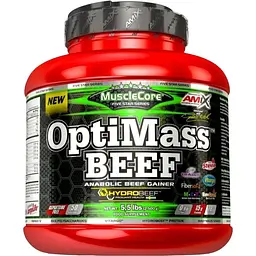 Високобілковий гейнер Amix MuscleCore OptiMass Beef Gainer шоколад-кокос 2.5 кг