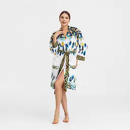 Халат жіночий з плюшевого велюру ексклюзивний Feather 18288 2XL-3XL - мініатюра 2