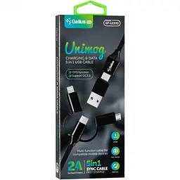 USB кабель Gelius Pro Unimog 5in1 2А 1 м GP-UC510 Black - мініатюра 2