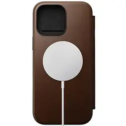 Шкіряний чохол-книжка Nomad Modern Leather Folio Case Brown для iPhone 16 Pro (NM01679585) - мініатюра 3