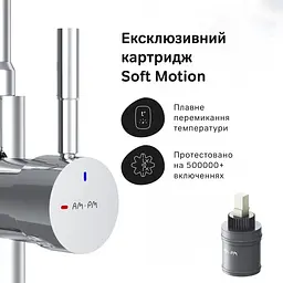 Змішувач для кухні з гнучким виливом AM.PM X-Joy S EcoStart чорний/хром F85B07602 - мініатюра 5