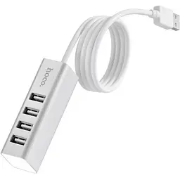 Usb-хаб Hoco HB1 4Usb Line machine Сріблястий