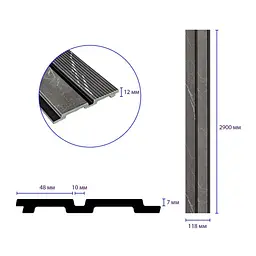 Декоративна PS рейка 122x2900x12мм (D) SW-00001751 - мініатюра 2