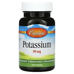 Калий Potassium 99 mg 100 таблеток Carlson vit0005806