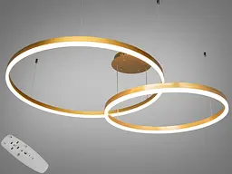 Люстра стельова LED Diasha D2485-800+600G, 100W, золото, для вітальні, спальні, кухні, офісу