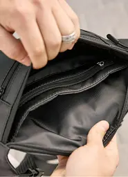 Велика чоловіча сумка на пояс бананка Sambag Tirso Max чорна 38 × 17 × 6 см (80341001m) - мініатюра 3
