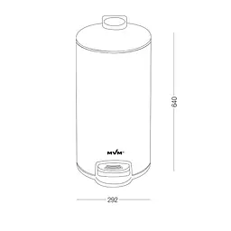 Відро для сміття МVM з кришкою та педаллю 30 л (BIN-16 30L SS) - мініатюра 5