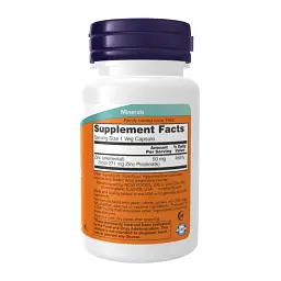 Цинк піколінат Now Foods Zinc Picolinate 50 mg 30 капсул - мініатюра 3