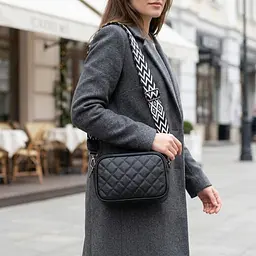 Класична шкіряна сумка через плече на одне відділення Vintage 22387 чорна - мініатюра 2