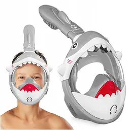 Маска для снорклінгу TSUNAMI Shark повнолицьова, дитяча Grey (P-5905973405447) - мініатюра 2