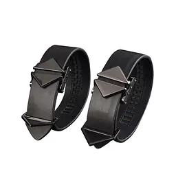 Набір для бондажу LOCKINK 8-Bondage-Straps Restraint Set, чорний 8 ременів з натуральної шкіри - мініатюра 4