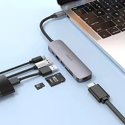 USB-хаб Hoco HB28 6-in-1 Metal Gray (769336) [169699] - мініатюра 7