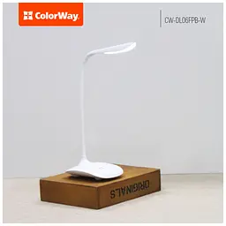 Настільна лампа ColorWay LED Portable & Flexible with built-in accumulator 500mAh (CW-DL06FPB-W) - мініатюра 3