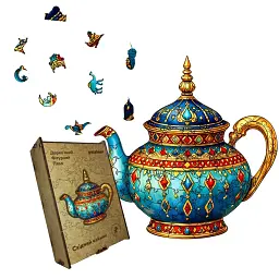 Деревянный пазл puzzlean Восточный Чайник, А3, Картонная коробка 200 элементов
