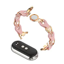 Металевий ремінець для Xiaomi Smart Band 10/9/8, Chain Wristband, рожевий, браслет з нержавіючої сталі та штучної шкіри для фітнес-трекера, ArmorStandart (ARM86888) - мініатюра 3