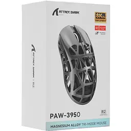Мишка Attack Shark R2, Wireless/Bluetooth, 42000dpi. (PAW3950), 6кн., Silver gray - мініатюра 6