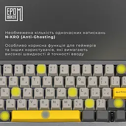 Клавіатура Epomaker EK68 Flamingo Black механічна бездротова (EK68-B-F) - мініатюра 9