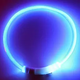 Світлодіодний LED нашийник для собак із зарядкою USB, синій - мініатюра 10