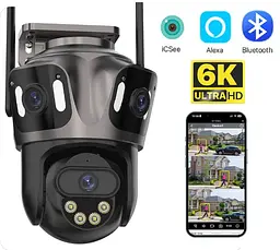 Вулична WiFi камера Besder 85  9Мп  3 об'єктиви Zoom 6-кратний  IcSee